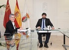 El presidente de la Comunidad, Fernando López Miras, se reunió hoy con la alcaldesa de Calasparra, Teresa García.