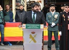 López Miras asiste al acto militar en el que se ha entregado la enseña nacional donada por el Gobierno de la Región de Murcia a la Quinta Zona de...
