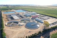 Imagen de la depuradora de San Javier, cuya planta experimental para el tratamiento de lodos ha sido reconocida como práctica innovadora por la red INtercamBIOM.