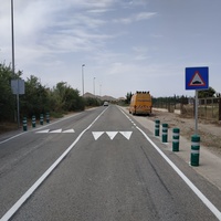 Obras de refuerzo de la seguridad vial en la carretera RM-D19, que comunica Lorca con la autovía Lorca-Águilas, a la altura de la Venta Ceferino