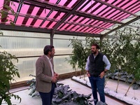El consejero Antonio Luengo, durante su visita a los sistemas de gestión integral basados en placas solares que desarrolla Konery.