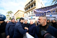 López Miras, durante su participación en la protesta del Círculo del Agua para reivindicar el Tajo-Segura