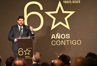 El presidente del Gobierno regional, Fernando López Miras, clausuró el acto con motivo del 60 aniversario de Estrella de Levante