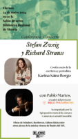 Cartel del acto que se celebrará el viernes en la Biblioteca Regional con ocasión de la exposición sobre Stefan Zweig.
