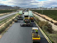 Imágenes de las obras en la autovía RM-2 y de la Variante de Torre Pacheco
