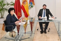 López Miras se reúne con la alcaldesa de Puerto Lumbreras, María Ángeles Túnez