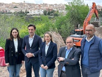 El consejero de Fomento e Infraestructuras, Jorge García Montoro, supervisa el inicio de las obras de emergencia en varias carreteras de Cehegín....