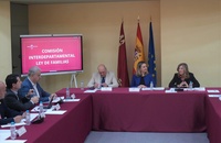 La consejera de Política Social, Familias e Igualdad, Conchita Ruiz, durante la constitución de la Comisión Interdepartamental