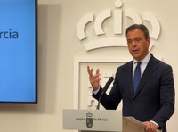 El consejero Portavoz, Marcos Ortuño, durante la rueda de prensa Consejo de Gobierno