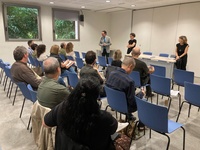 Imagen de un encuentro del director general del Instituto de las Industrias Culturales y las Artes, Manuel Cebrián, con algunos de los programadores...