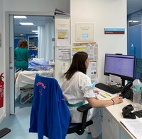 Imagen de archivo de un puesto de Enfermería en el hospital Rafael Méndez de Lorca