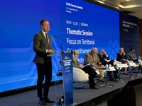 El consejero de Presidencia, Portavocía, Acción Exterior y Emergencias, Marcos Ortuño, interviene en la 53ª Asamblea General de la Conferencia de...