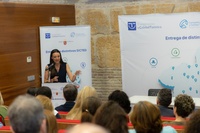 La consejera Carmen Conesa, durante una reciente intervenci&oacute;n en un acto de difusi&oacute;n del nuevo SICTED.
