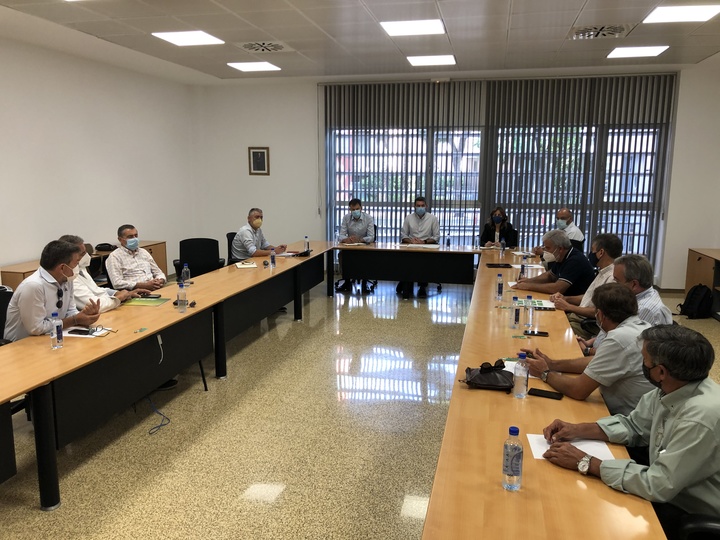 El consejero Antonio Luengo, durante la reunión mantenida hoy con los representantes del sector agrario