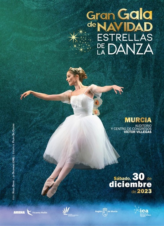 Cartel de la 'Gran gala de la Navidad-Estrellas de la danza' en el Auditorio regional Víctor Villegas