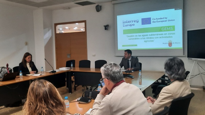 Imagen del director general del Agua, José Sandoval, durante la reunión semestral de los grupos regionales que trabajan en los proyectos europeos GEMS y GOV4WATER