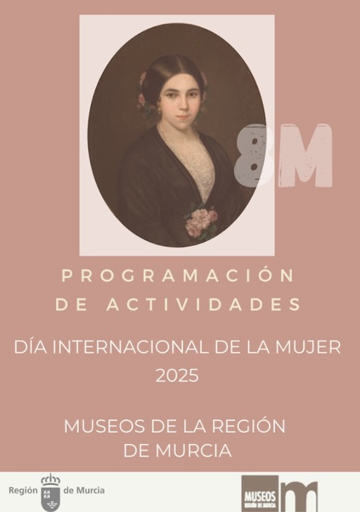 Cartel de la programación de los Museos de la Región de Murcia con motivo del Día Internacional de la Mujer.