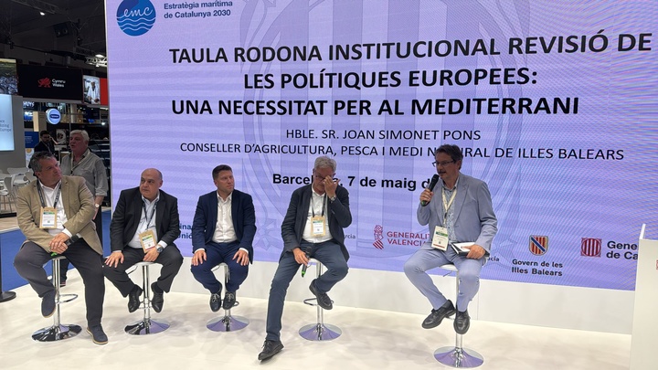 El director general de Producción Agrícola, Ganadera y Pesquera, Juan Pedro Vera, (en el centro), durante el encuentro de directores generales de pesca del Mediterráneo.
