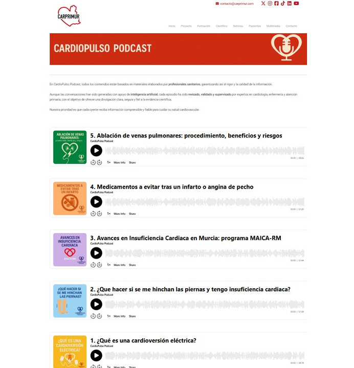 El podcast informa a la población sobre la importancia de la prevención en patologías como la insuficiencia cardiaca