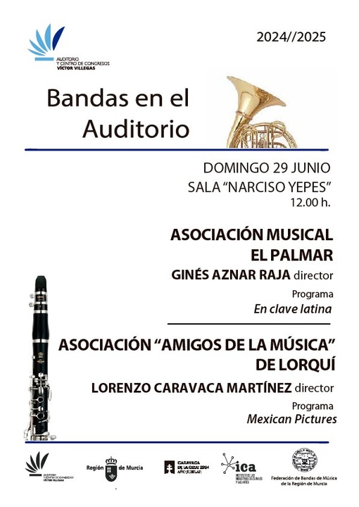Cartel del último concierto de la temporada del ciclo 'Bandas en el Auditorio'.