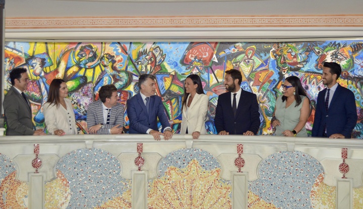 La consejera Carmen Conesa y su equipo, en la Asamblea Regional para la presentación de los presupuestos de Turismo, Cultura, Juventud y Deportes...