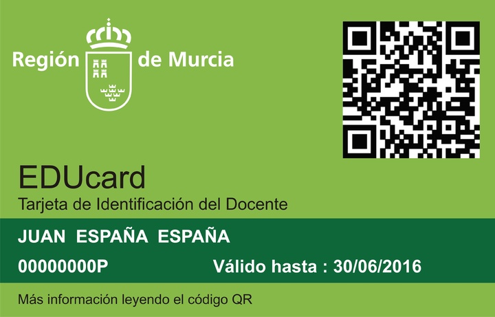 Tarjeta de identificación del docente